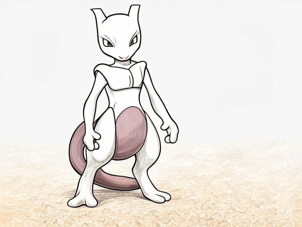 dessin pokemon Mewtwo