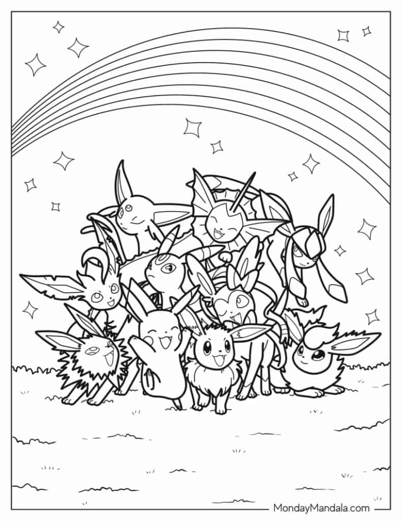 Coloriage pokemon lixy et ses amis