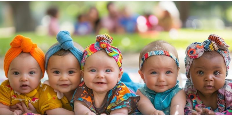 plusieurs bébé métisses