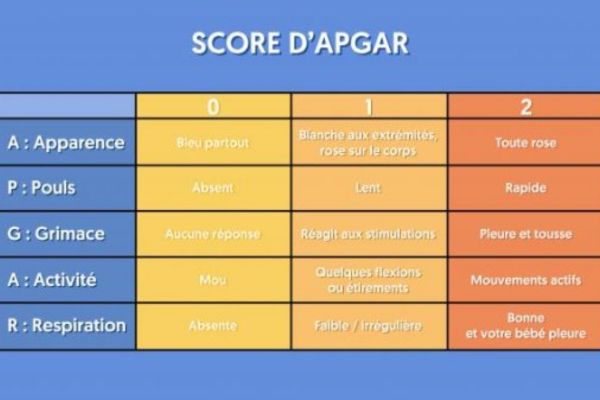 score d'apgar tableau