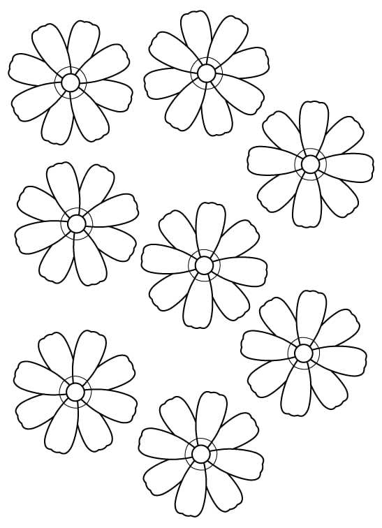 coloriage de fleurs petales de cosmos