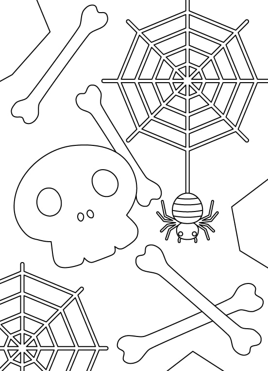 coloriage halloween squelette